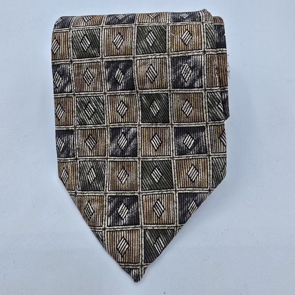 Carlo Ricci Tie 100% Silk Mens NeckTie Tan,Bronze, Brown, Vintage, 57 X 4 Inches